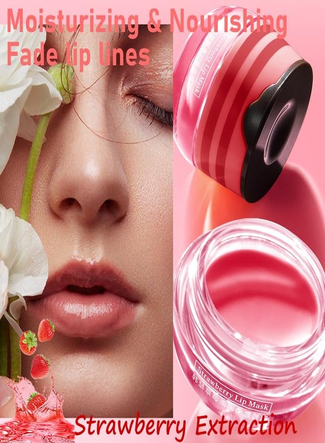FYEBOO Lip Balm, Vitamin E Moisturizing Propolis Sleeping Mask, Effective Reduces Lines, Prevention of Dry and Cracked Lips Nourishing Dry Lip Care (2 Packs Strawberry & 2 Packs Honey, 1.9Oz) - Image 4